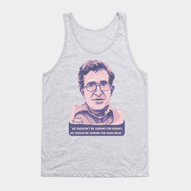 Noam Chomsky Portrait and Quote Tank Top by Slightly Unhinged